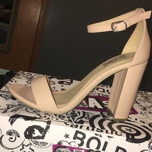 Brand new in box, never worn nude open toe heels with tags